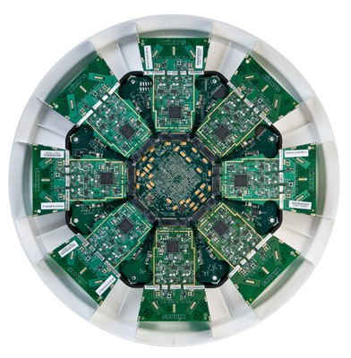 Shown configured with eight multi-state, pluggable radio modules