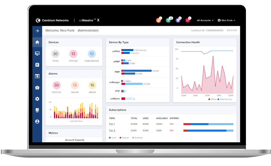 cnMaestro X Management Software Border